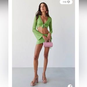 NWOT Delmare Printed Top & Mini Skirt Cover-Up Set